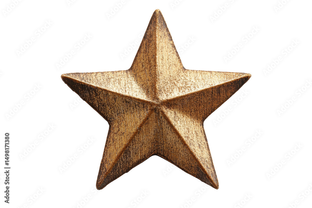 Poster bright yellow star shape with a smooth surface and a transparent background for use in various graph