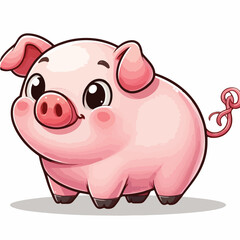 Vector cartoon pig