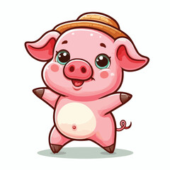 Vector Cartoon Pig