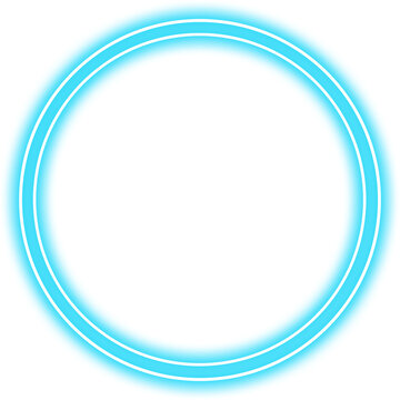 blue neon glowing circle