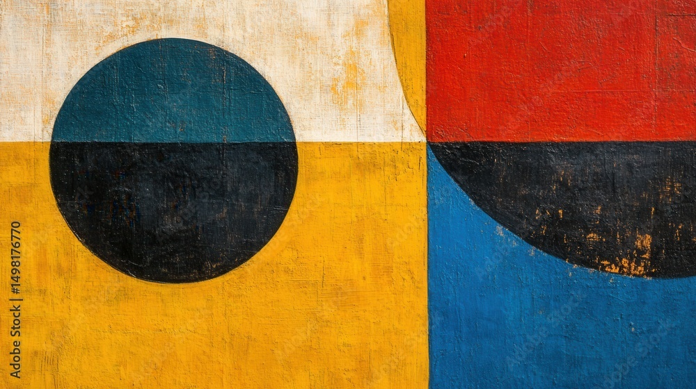 Canvas Prints abstract geometric design with colorful shapes in bold tones