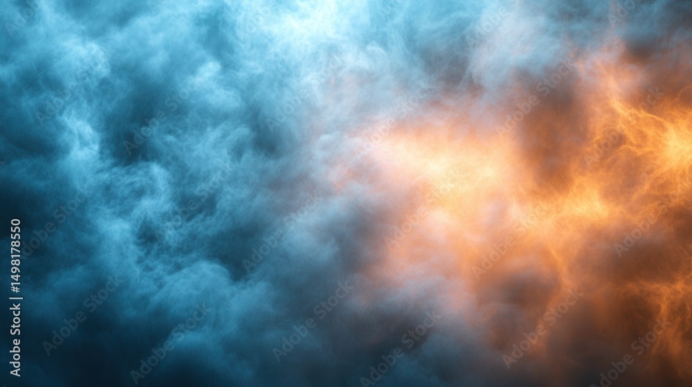 Wall mural dramatic colorful smoke cloud background for abstract design projects