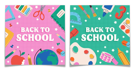Set of Trendy Back to School Posters