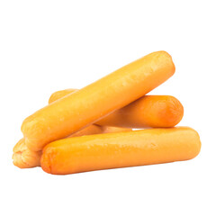 sausage isolated on white background pile