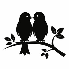 two birds on a branch