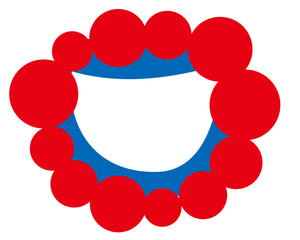 大阪EXPO万博スタイルの青と赤のイラストフレームベクター背景25