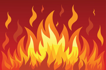 Fiery Flames Red Orange Background