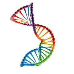 Colorful DNA Helix Structure Representing Genetics and Biology Concepts