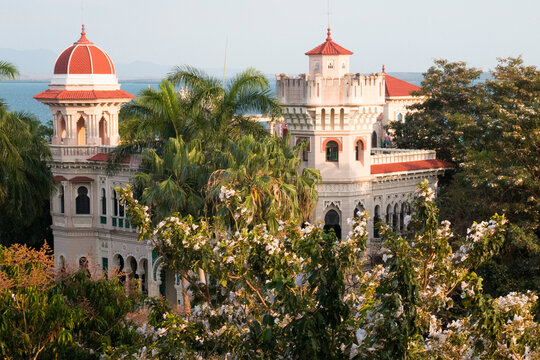 Cuba, Cienfuegos. Punta Gorda, Palacio de Valle, architectural influences of Spanish-Moorish, Romanesque, Baroque and Mudejar.