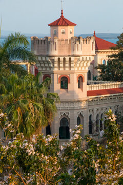 Cuba, Cienfuegos. Punta Gorda, Palacio de Valle, architectural influences of Spanish-Moorish, Romanesque, Baroque and Mudejar.