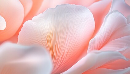 Delicate Peach Mushroom Close-Up: A Study in Texture and Light