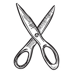 Scissor black silhouette vector illustration isolated on white background, Simple Vector Icon of a scissors