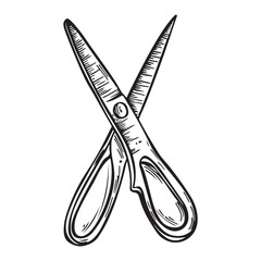 Scissor black silhouette vector illustration isolated on white background, Simple Vector Icon of a scissors