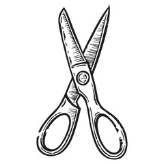 Scissor black silhouette vector illustration isolated on white background, Simple Vector Icon of a scissors