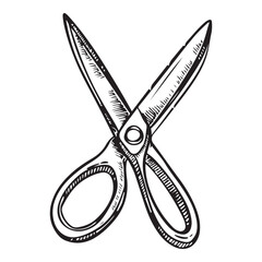 Scissor black silhouette vector illustration isolated on white background, Simple Vector Icon of a scissors