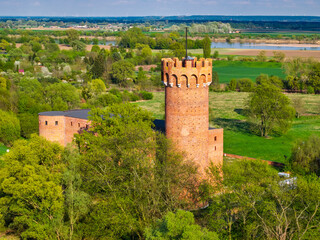 Teutonic Castle at the Wda river in Swiecie, Poland.