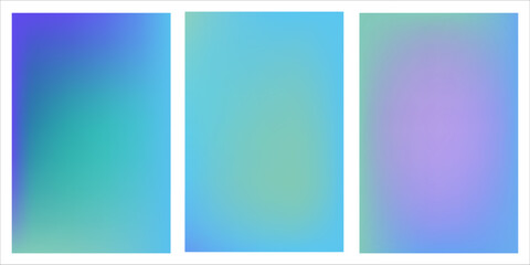 Obraz premium Blue, purple, green gradient. Soft pastel color gradient. Holographic blurred abstract background. vector illustration
