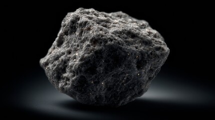 Fototapeta premium Close-up of chromite ore with dark, metallic texture and granular structure