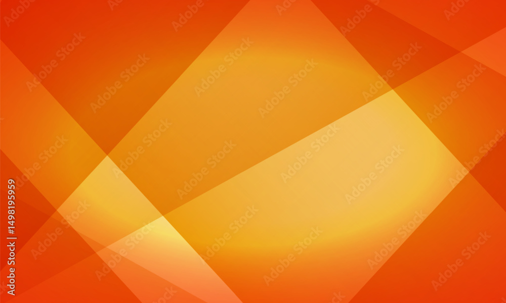 Poster Orange and yellow abstract background with triangle corners. Bright color gradient. Geometric mosaic vibrant shape pattern. Vector illustration design template.