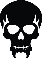 gothic metal skull silhouette vector design