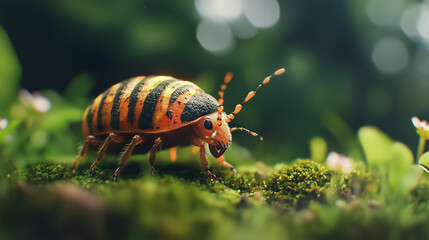 Potato bug on the grass