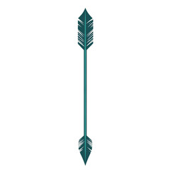 Bold Arrow with Robust Vector Forms in Deep Teal Color Isolated on Transparent Background