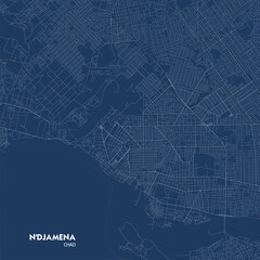 Zoomed-In N'Djamena Highway Blueprint Map