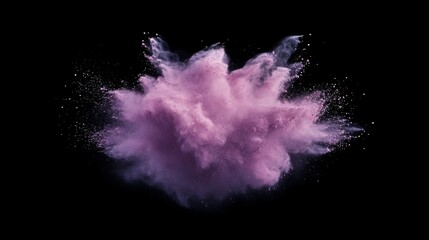 Close-up of colorful dust burst with dynamic motion