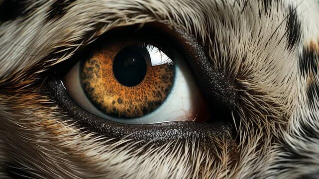 Stunning close-up of snow leopard's eye showing intricate detail