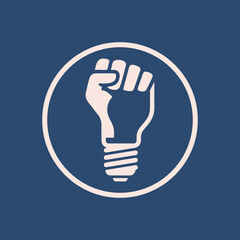 Fototapeta premium Empowering Idea: Fist in Light Bulb Logo