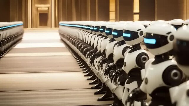 Futuristic Array: A Compelling Visual Depiction of Technological Advancement and Automation