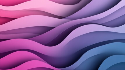 Abstract Waves in Gradient Shades of Pink and Blue for Background Design