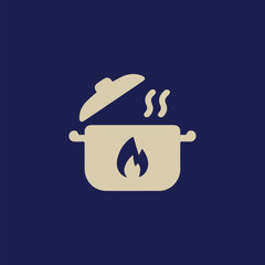  Steaming Pot on Flame Cooking Icon