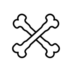 Two crossed skeletal remains forming an x shape on a white background detailed graphic work here now