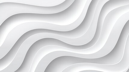Obraz premium Soft, flowing curves generating dynamic visual depth against pristine white surface, delivering contemporary minimalist design element with elegant graphic potential