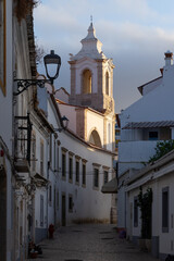 Santo Antonio church in the beautiful city of Lagos in the Algarve region of Portugal at sunset.