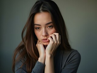 Woman being silent