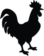 silhouette of a crowing rooster 