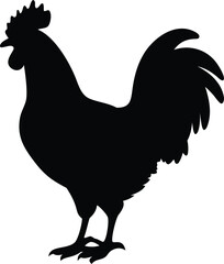 silhouette of a crowing rooster 