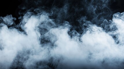 Obraz premium White smoke swirling and drifting against a black background