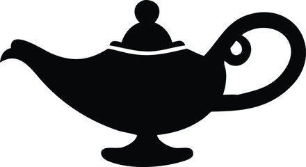 silhouette of aladdin s lamp