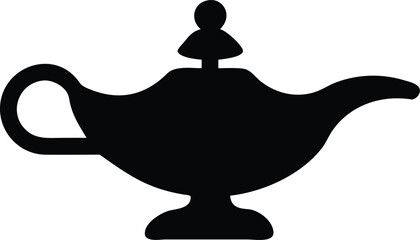 silhouette of aladdin s lamp