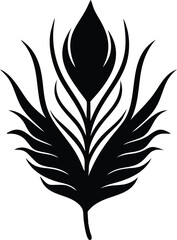 silhouette of peacock feather logo vector  peacock
