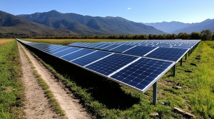 A solar-powered irrigation system in a field