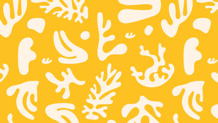 Hand drawn botanical vector repeat with funky curved lines and cute flowers perfect for wrapping paper, apparel prints, and sunny holiday vibes.