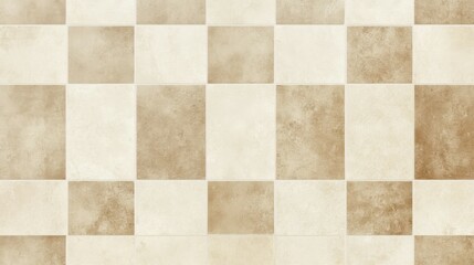 Neutral beige tiles in a classic checkerboard layout