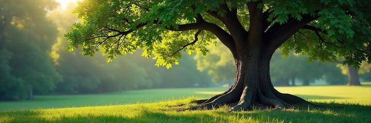 A well-established business, symbolized by a sturdy oak tree with deep roots, representing longevity, stability, and enduring success in the marketplace ,  enduring,  success