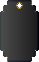 Black Blank Tag with Gold Border