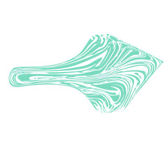 Artistic Arrow with Spontaneous Freeform Lines in Green and Black Isolated on Transparent Background