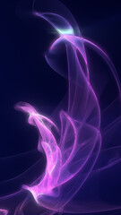 Abstract glowing pink and purple fractal waves resembling a futuristic shape, blending surrealism and fantasy aesthetics